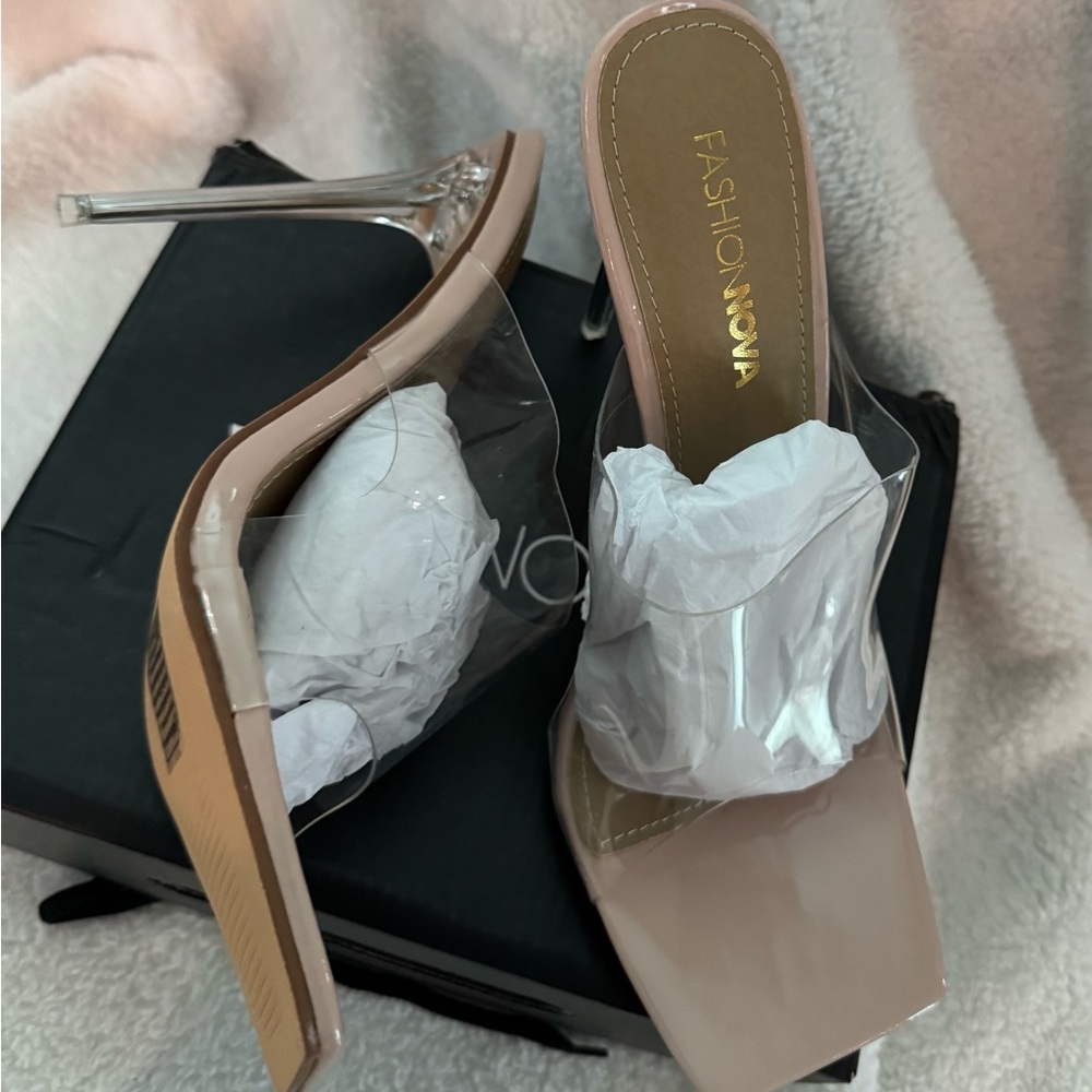 Fashion Nova Tan Stiletto Heels Minimalist Design